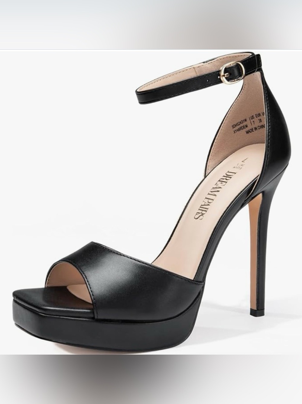 Dream Pairs Women’s Stilettos Heel Platform Sandals Black size 8.5